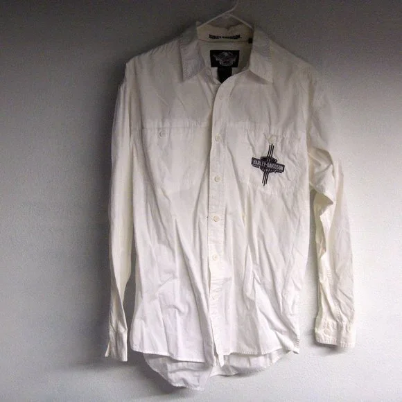 Harley Davidson Shirts | Harley Davidson Long Sleeve Shirt, M, 44" Chest | Color: White | Size: M | Antennag's Closet